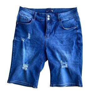 Sandpiper Distressed Blue Denim Shorts